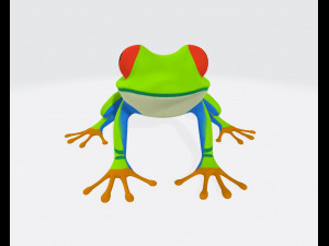 Green Frog Ready to Print 3D-printmodel