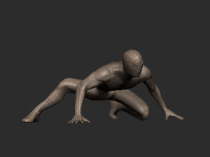 Spiderman Crouching on Table Ready to Print 3D 打印模型