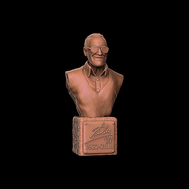 Stan Lee Bust Ready to Print Modello di stampa 3D .c4d .max .obj .3ds .fbx .stl .blend 