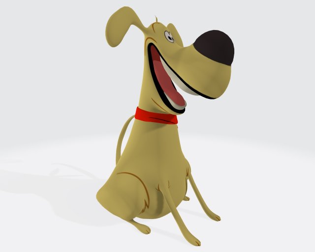 Labrador Retriever Cartoon Ready to Print 3D Baskı Modeli .c4d .max .obj .3ds .fbx .stl .blend 