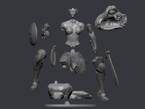 Wonder Woman Fanart Ready to Print 3D Принт Модель