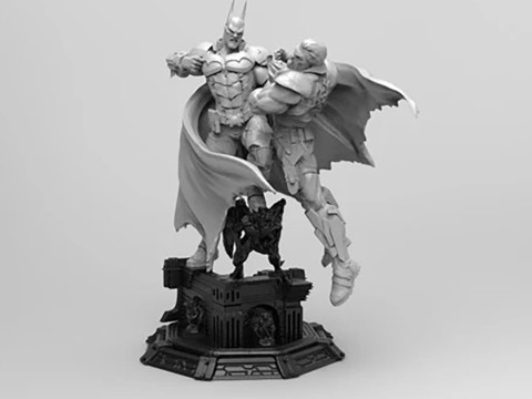 Batman Arkham Knight vs Villain Statue 430mm STL Ready to Print 3D-printmodel