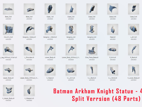 Batman Arkham Knight vs Villain Statue 430mm STL Ready to Print 3D-printmodel