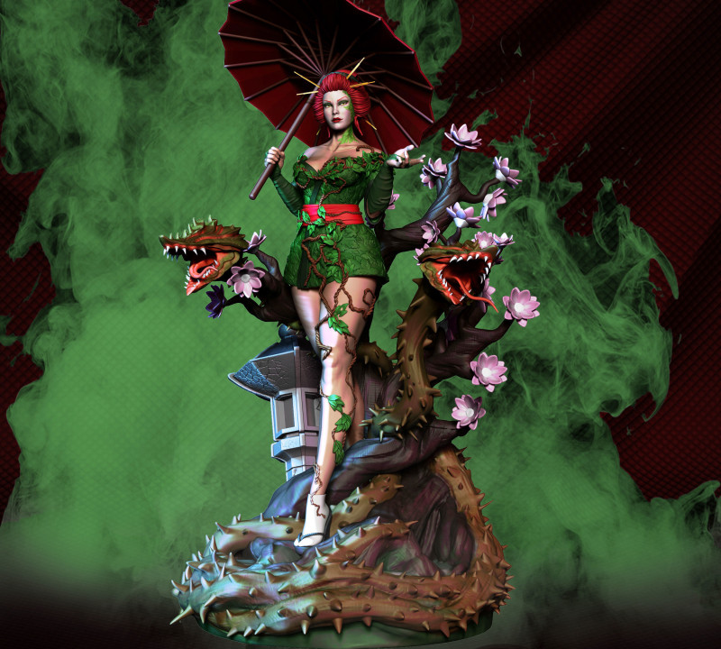 Poison Ivy Statues Ready to Print 3D 打印模型 .c4d .max .obj .3ds .fbx .stl .blend