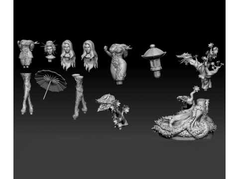 Poison Ivy Statues Ready to Print 3D 打印模型