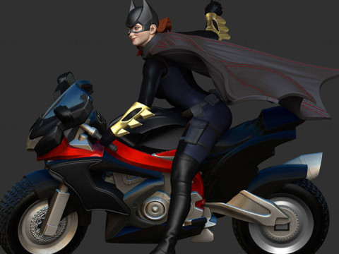 Batgirl Sculptures 180mm Ready to Print 3D-printmodel