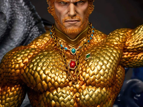 Aquaman on Throne Ready to Print 3D Print Model
