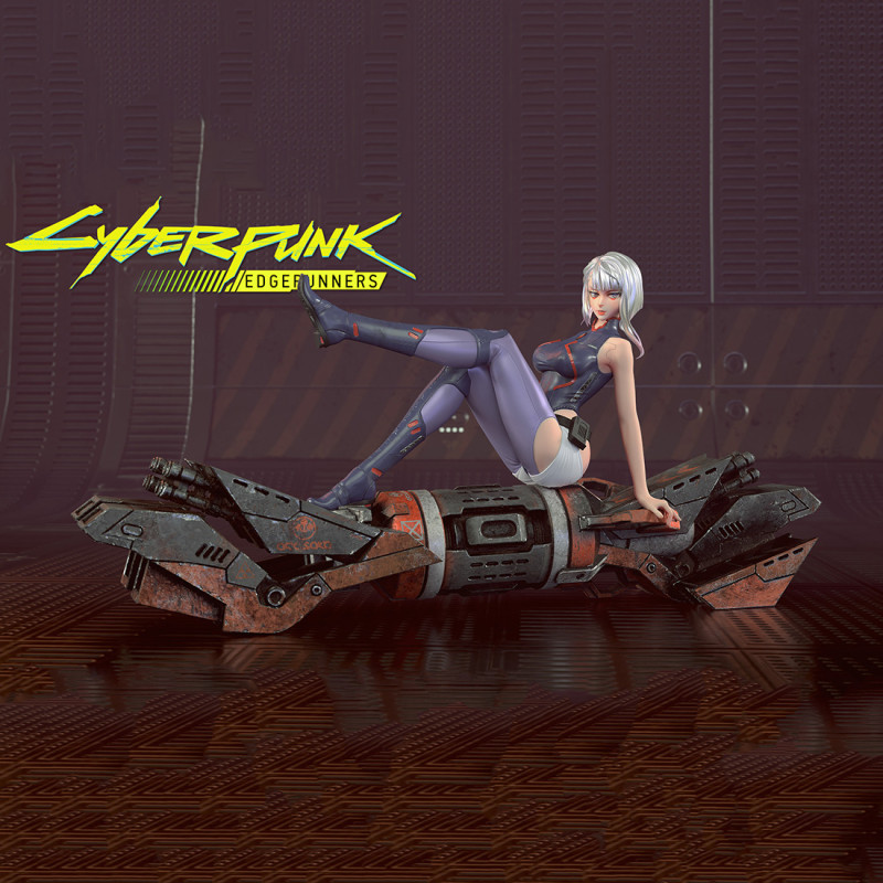 Cyberpunk Edgerunner Lucy Figure STL Ready to Print Modèles 3D en vedette .c4d .max .obj .3ds .fbx .stl .blend 