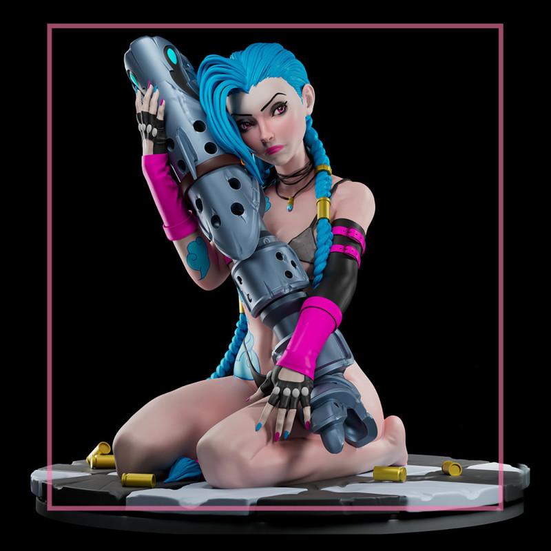 Jinx from League of Legends Ready for 3D Printing 3D 프린트 모델 .c4d .max .obj .3ds .fbx .stl .blend