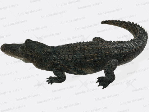 Alligator Sculpture Ready to Print 3D 프린트 모델