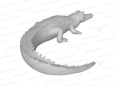 Alligator Sculpture Ready to Print 3D 프린트 모델