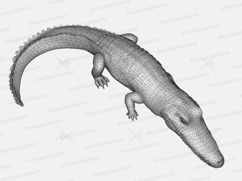 Alligator Sculpture Ready to Print 3D 프린트 모델