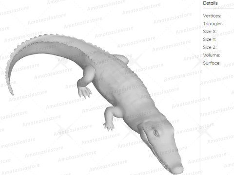 Alligator Sculpture Ready to Print 3D 프린트 모델