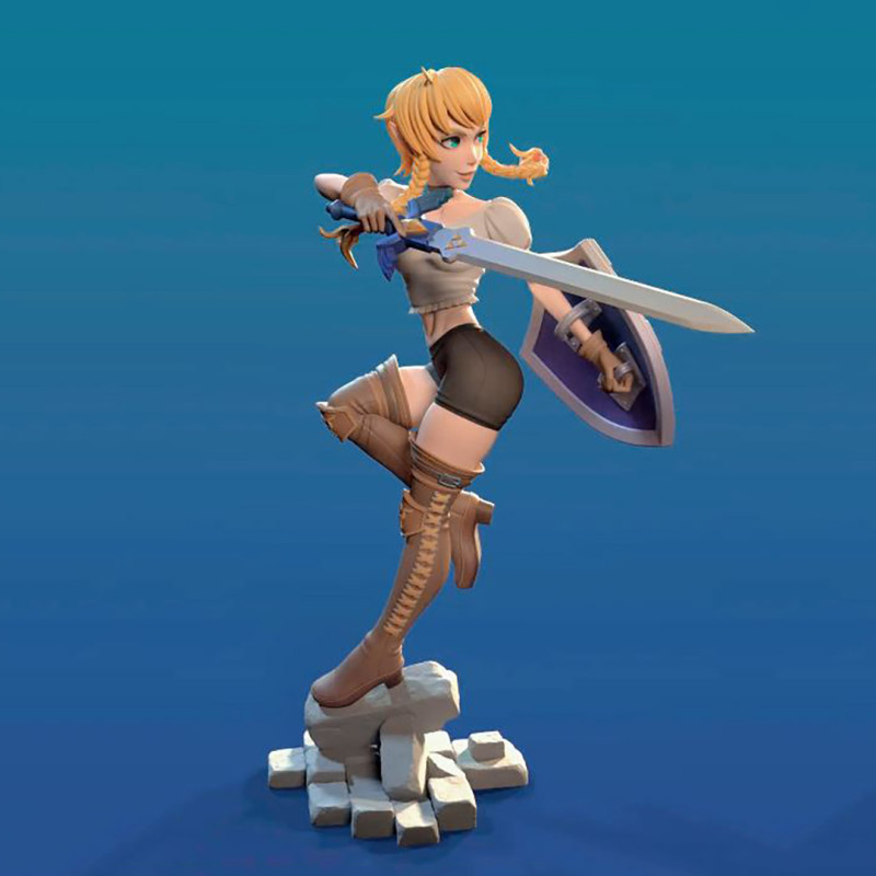 Sexy Linkle Hyrule Warriors Ready to Print 3D Print Model .c4d .max .obj .3ds .fbx .stl .blend