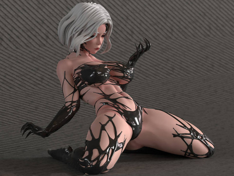 Sexy Venom Woman Figurines Ready to Print 3D 打印模型
