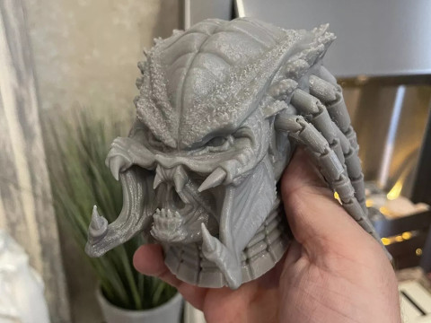 Predator Head with Dreadlocks STL 3D Print Files Model Cetak 3D