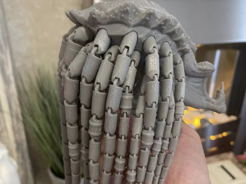 Predator Head with Dreadlocks STL 3D Print Files Model Cetak 3D