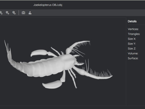 Prehistoric Sea Scorpion Figure for 3D Printing Modelo de Impressão 3D