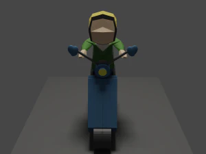 Motorcyclist 3D Model