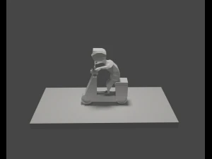 Motorcyclist 3D Model