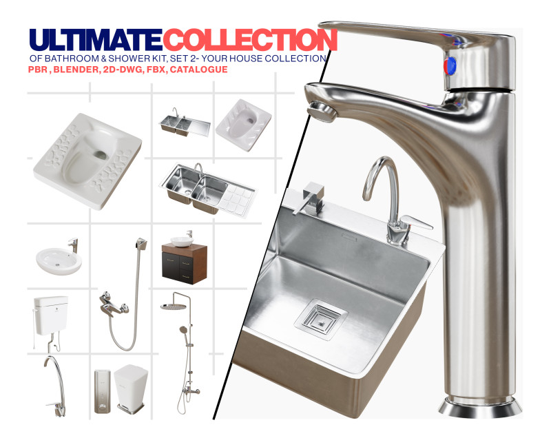 Your House Bathroom Collection 3D Model .c4d .max .obj .3ds .fbx .stl .blend 