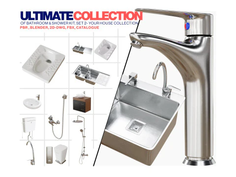 Die Badezimmerkollektion Ihres Hauses 3D Modell