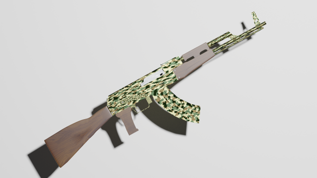 Ak 47 forest 3D मॉडल .c4d .max .obj .3ds .fbx .stl .blend