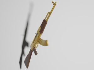 Ak 47 gold Modelo 3D