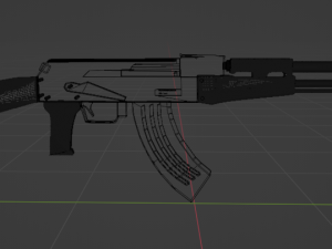 Ak 47 gold Modelo 3D