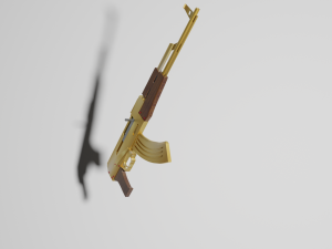 Aks 47u gold 3D 模型