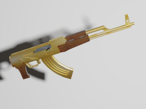 Aks 47u gold 3D Model