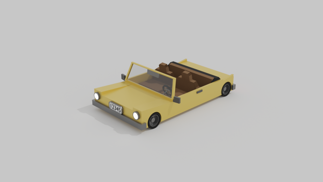 Lowpoly open car Model 3D .c4d .max .obj .3ds .fbx .stl .blend 