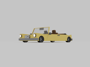 Lowpoly open car Model 3D