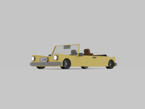 Lowpoly open car 3D Model