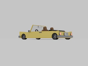 Lowpoly open car 3D Model