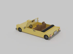 Lowpoly open car 3D Model
