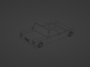 Lowpoly open car Model 3D