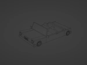 Lowpoly open car 3D Model