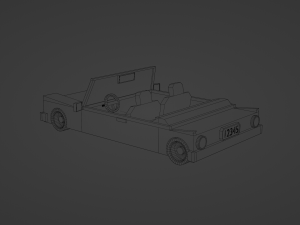 Lowpoly open car Model 3D