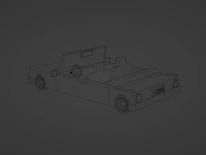 Lowpoly open car 3D Model