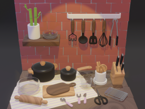 Kitchenware version 1 3D Model