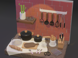 Kitchenware version 1 3D Model