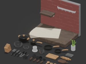 Kitchenware version 1 3D Model