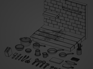 Kitchenware version 1 3D Model