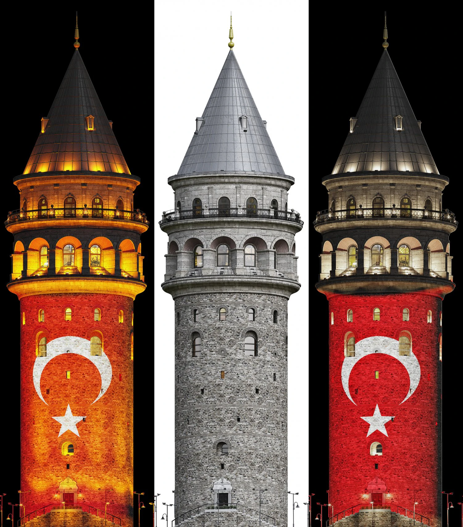 Istanbul Galata Tower 3D Model .c4d .max .obj .3ds .fbx .stl .blend 