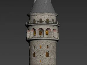 Istanbul Galata Tower 3D Model