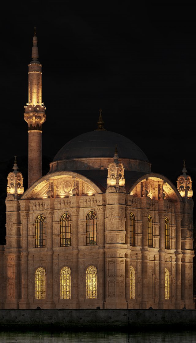 Istanbul Ortakoy Mosque Modello 3D .c4d .max .obj .3ds .fbx .stl .blend 