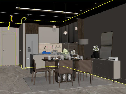 Soggiorno Modello 3D