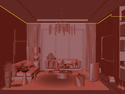 Soggiorno Modello 3D