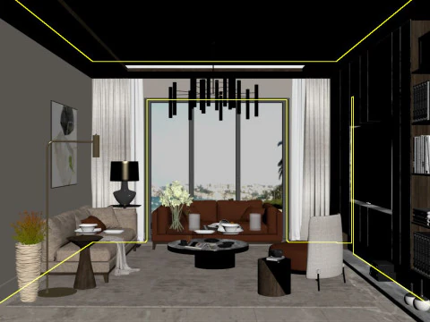 Soggiorno Modello 3D